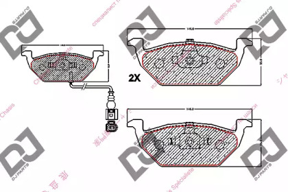 Комплект тормозных колодок DJ PARTS BP1188